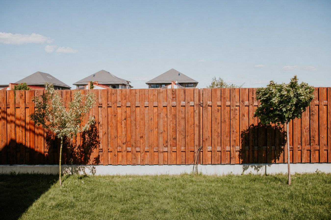 Wood fence installation